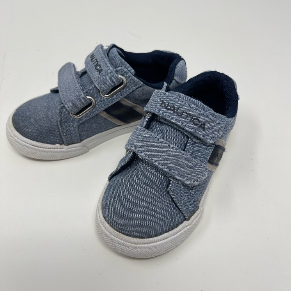 Nautica Light Blue Kids' Velcro Canvas Sneakers